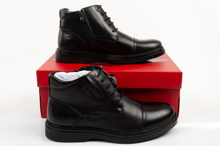 Ghete elegante Lee Cooper pentru bărbați, din piele, negre, cu izolație