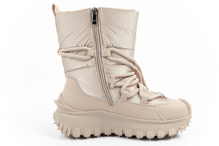 Pantofi de drumeție izolați Lee Cooper pentru femei, bej, piele naturală