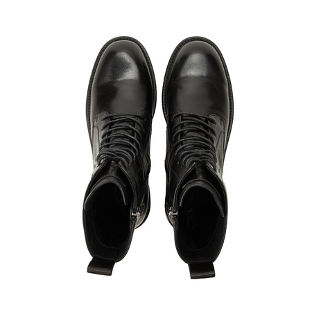 Ghete de damă Lee Cooper, negre, din piele naturală la modă