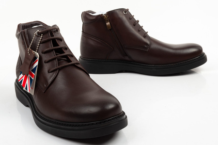 Ghete elegante Lee Cooper pentru bărbați, din piele maro