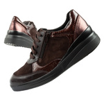 Pantofi sport Scholl Emma Laces din piele pentru femei, platformă maro