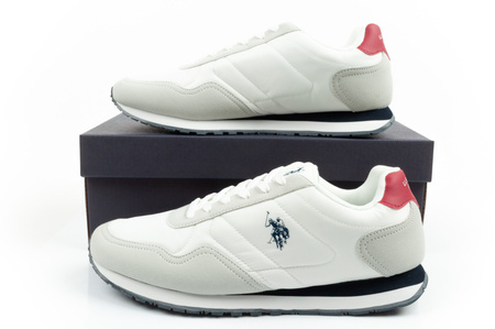 Teniși bărbătești U.S. Polo Assn., la modă, confortabili, albi