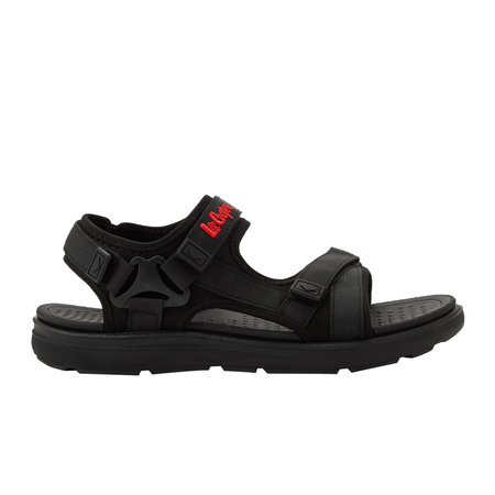 Sandale Lee Cooper pentru bărbați cu velcro, de vară, negre, ușoare