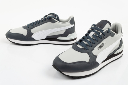 Teniși sport gri din piele pentru bărbați Puma ST Runner v4