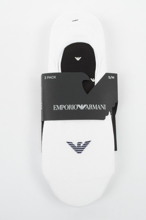 Șosete Emporio Armani Calza Micro-Foot, Bumbac Alb, Set 3
