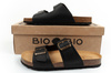 Pantofi sport Bio Bio pentru bărbați, Șlapi modelați, Piele naturală, Negru