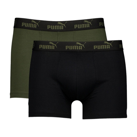 Boxeri Puma pentru bărbați, pachet de 2, culoare kaki, negri, confortabili, din bumbac