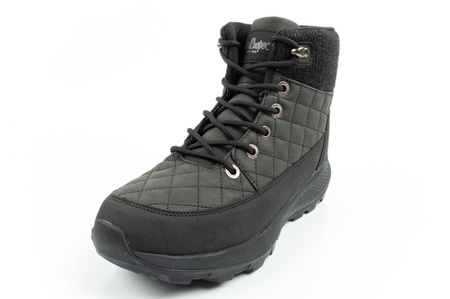 Pantofi de drumeție izolați Lee Cooper pentru femei, piele ecologică neagră