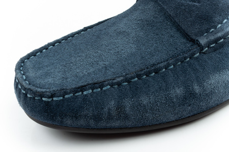 Pantofi Wrangler pentru bărbați, Mocasini Maifield Suede, Piele naturală, Bleumarin
