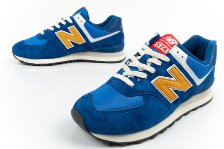 Pantofi sport New Balance 574 pentru bărbați, piele la modă, albaștri