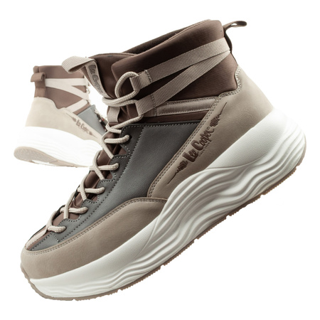 Teniși Lee Cooper pentru femei, la modă și confortabili, peste gleznă, bej