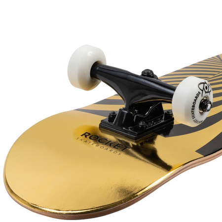 Skateboard Rocket Twisted Foli Gold 7.5" [RKT-COM-1555], multicolor.