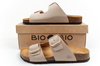 Sandale damă Bio Bio, model slip-on, piele naturală, bej