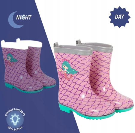 Ghete de ploaie Perletti cu motiv de sirenă pentru fete