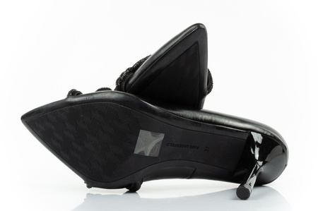 Pantofi de damă Karl Lagerfeld Sarabande cu toc înalt din piele naturală neagră [KL30919M 1M0]