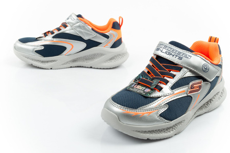 Teniși Skechers Glow Strider LED pentru copii, argintii, pentru băieți