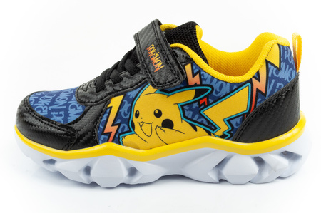 Pantofi sport pentru copii Leomil, adidași ușori Pokemon cu velcro, LED, negru și galben