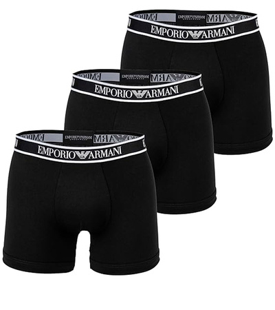 Boxer bărbați Emporio Armani [111357 4R717 21320] PACK 3 bumbac, negru.