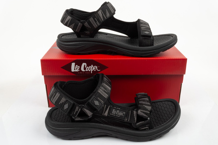 Sandale Lee Cooper pentru bărbați cu velcro pentru vară, plajă, negre ușoare