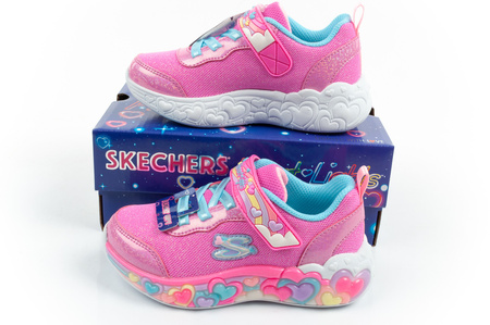 Pantofi sport Skechers S Lights LED pentru copii, cu velcro, pentru fete