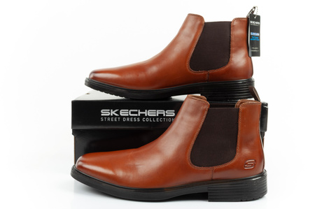Ghete Chelsea Skechers pentru bărbați Miller-Boris Elegant Leather, maro