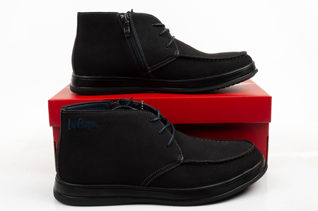 Ghete elegante Lee Cooper pentru bărbați, din piele, cu fermoar, bleumarin