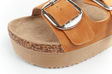 Pantofi Lee Cooper pentru femei, papuci cu platformă, maro, confortabili [LCW-25-35-3494L]