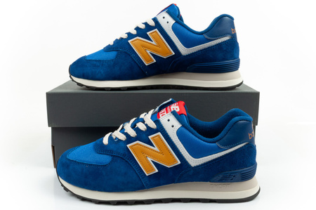Pantofi sport New Balance 574 pentru bărbați, piele la modă, albaștri