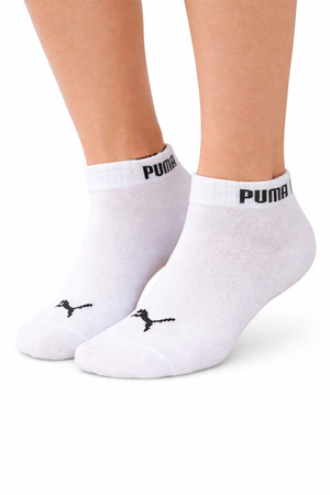 Șosete unisex Puma, pachet de 3 perechi, din bumbac, până la gleznă, albe