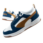 Teniși bărbătești Puma Rebound v6, la modă, confortabili, albi, bleumarin, maro