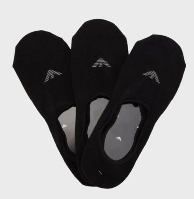 Șosete Emporio Armani Calza Micro-Foot, Bumbac Negru, Set 3