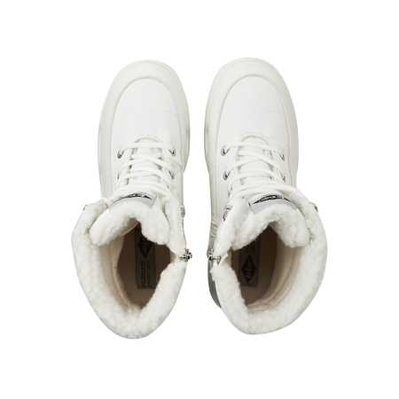Ghete de iarnă Lee Cooper pentru femei - Ghete albe cu fermoar și izolație la gleznă