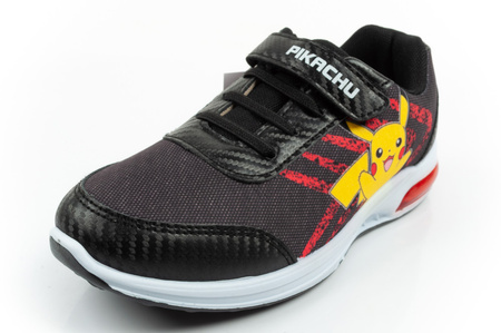Pantofi sport pentru copii Leomil, adidași ușori Pokemon cu velcro, LED, negri