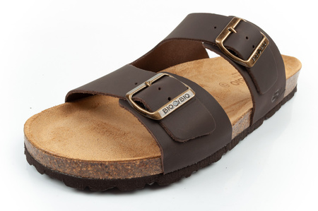 Pantofi sport Bio Bio pentru bărbați, Șlapi conturați, Piele naturală, Maro