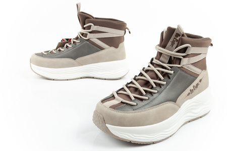 Teniși Lee Cooper pentru femei, la modă și confortabili, peste gleznă, bej