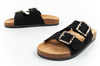 Sandale Slip-On pentru femei Lee Cooper, piele întoarsă neagră, confortabile, ușoare