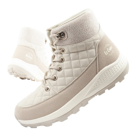 Pantofi de drumeție izolați Lee Cooper pentru femei, crem, piele ecologică