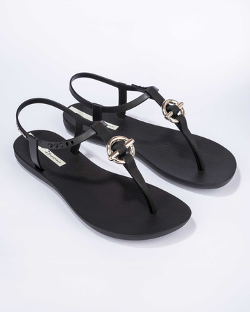 Sandale Ipanema Sandal Class pentru femei, în negru la modă cu auriu
