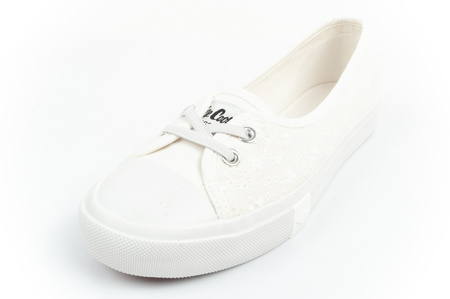 Lee Cooper Schuhe Sneaker Ballerina weiß bestickt Slip-on bequem