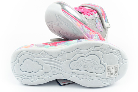 Pantofi sport Skechers S Lights LED cu velcro pentru fete, gri