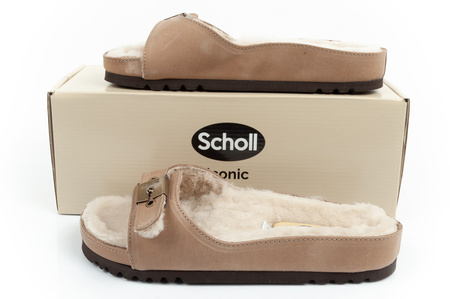 Flip-flops pentru damă Scholl Iconic MEG Taupe [F303171062] Blană, bej.