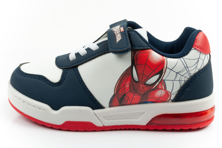 Teniși Leomil Spiderman pentru copii, ușori, cu velcro, LED, albi