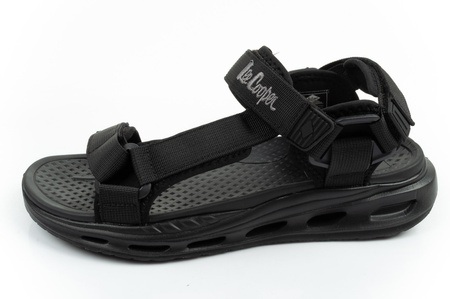 Sandale Lee Cooper pentru bărbați cu velcro, de vară, negre, ușoare