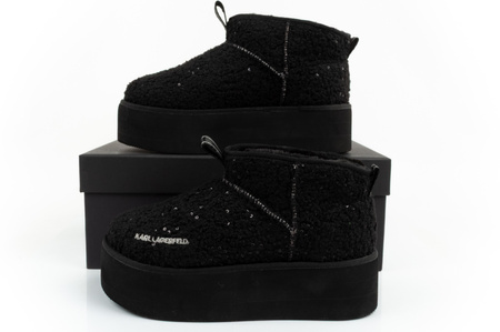 Ghete de zăpadă pentru femei Karl Lagerfeld Thermo, cu blană, negre [KL48522W W0S]