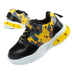 Pantofi sport pentru copii Leomil, adidași ușori Pokemon cu velcro, LED, negru și galben