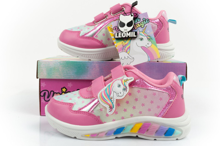 Pantofi sport pentru copii [LE000225] LED unicorn magic, roz.