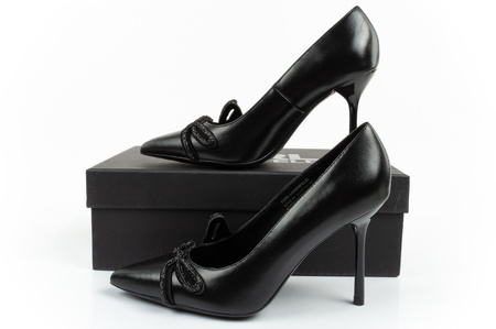 Pantofi de damă Karl Lagerfeld Sarabande cu toc înalt din piele naturală neagră [KL30919M 1M0]