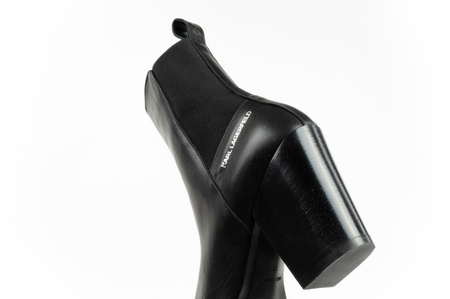 Ghete cowboy Karl Lagerfeld, cizme cowboy pentru femei, piele neagră [KL31264 000]