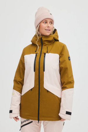 Jachetă sport de iarnă O'Neill pentru femei, pentru snowboarding, GTX RECCO Skis, roz și maro