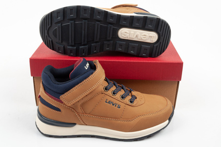 Pantofi sport Levi's Sierra High-Top pentru copii, maro, cu velcro